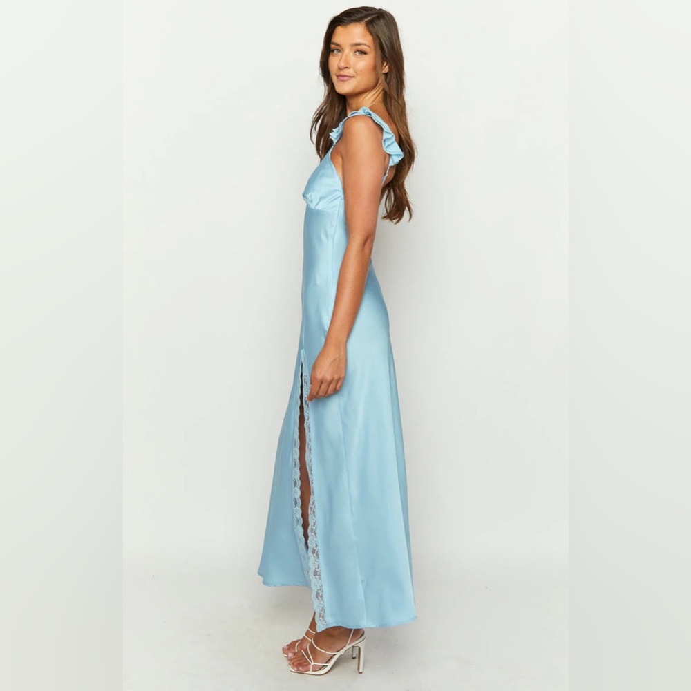 Blue Maxi Silk Dress